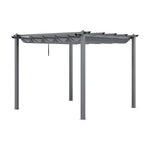 3 x 3M Aluminium Retractable Pergola with PA-Coated Canopy, Outdoor Garden & Patio Sun Shelter
