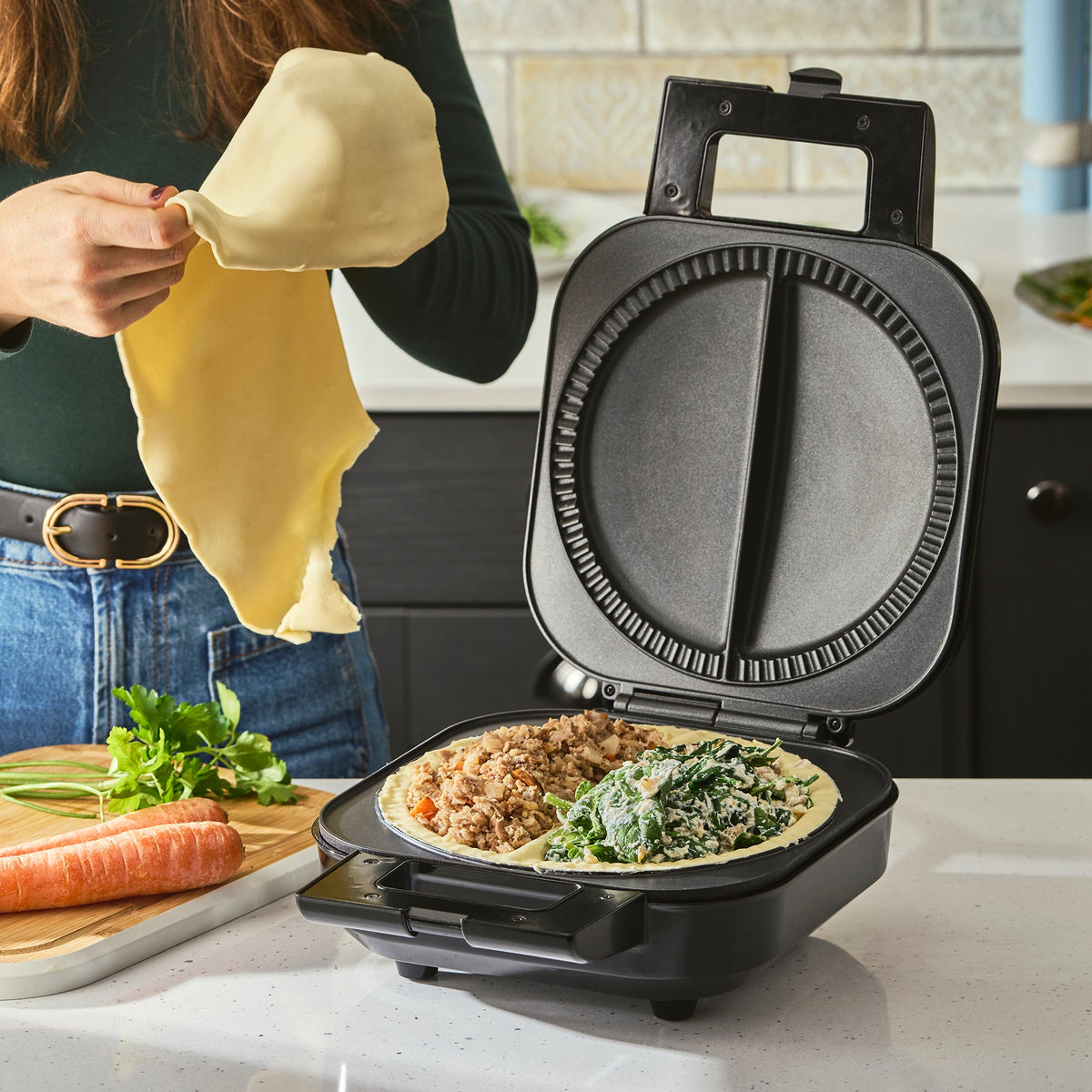 Multi-meal Maker With Crimping Edge & Spatula