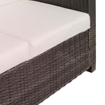 Rattan Wicker 2-seat Sofa Loveseat Padded Garden Furniture | Brown