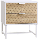 Bedside Table End Table With 2 Drawers For Bedroom