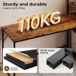 Computer Desk Study Table Home Office Workstation With 4-tier Shelf 160cm | Brown