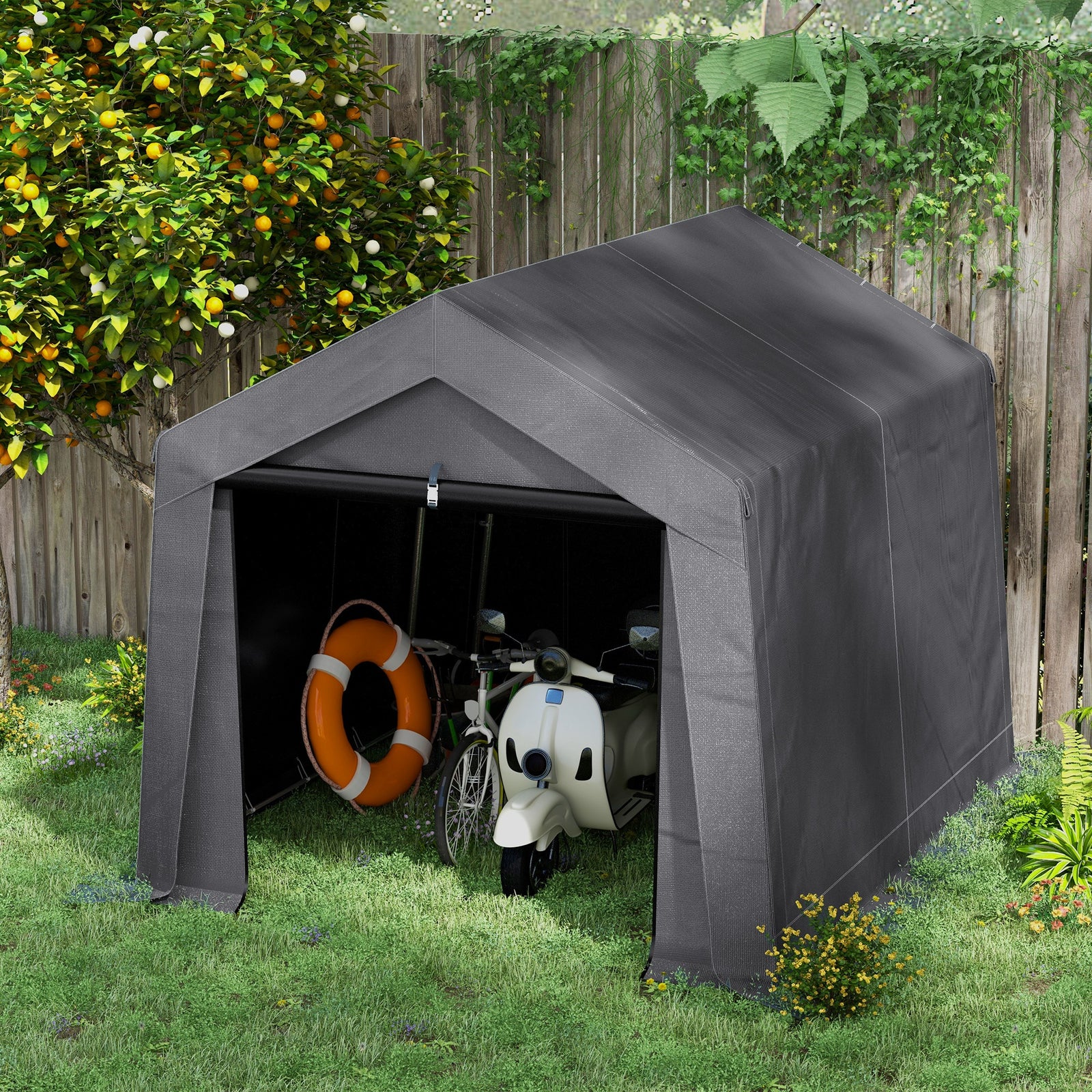 Garden Storage Shed, Waterproof And Heavy Duty Portable Shed | Medium | Dark Gray