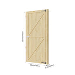 90cm W X 180cm H Natural Wooden Garden Door With Z-brace Design, Outdoor Door With Door Latch