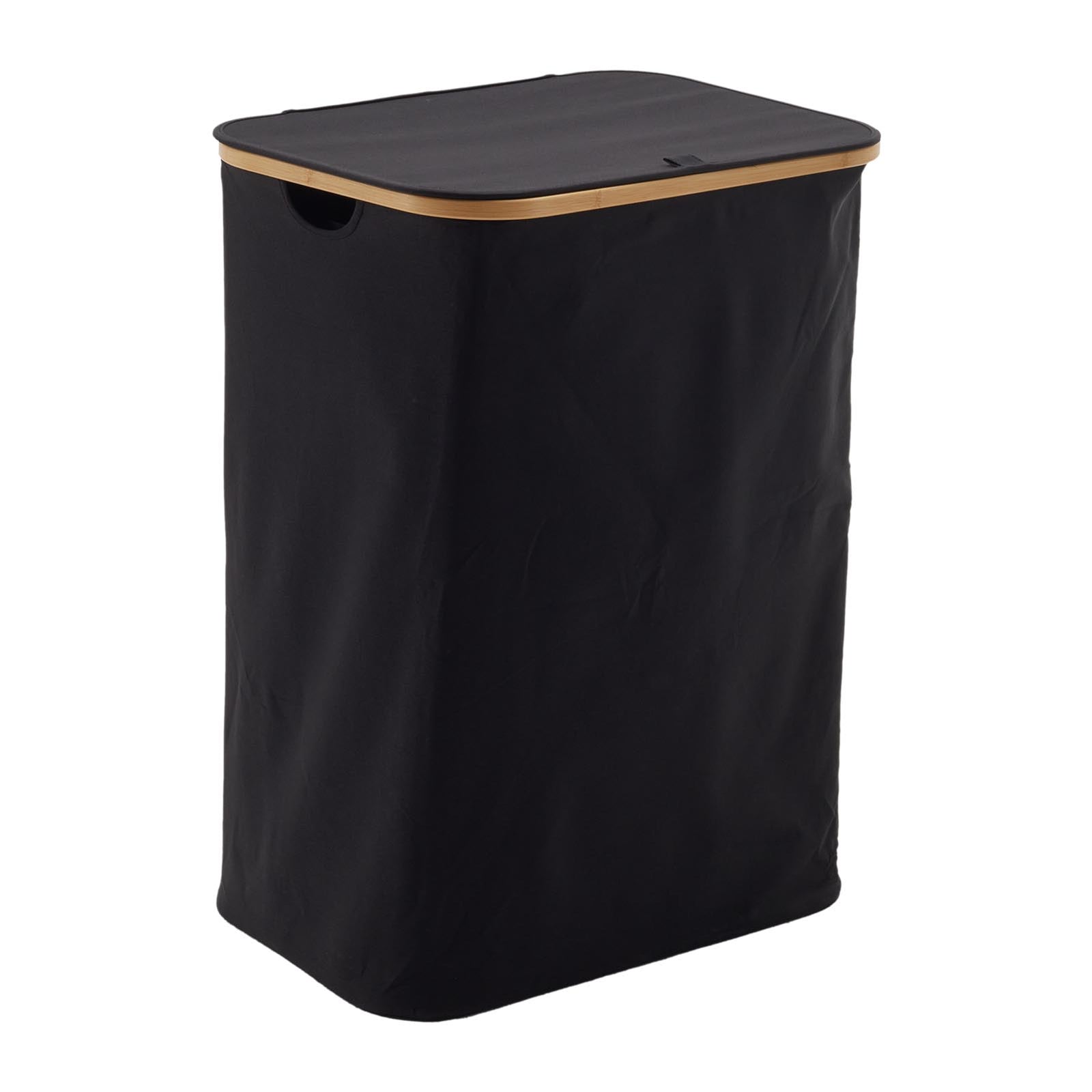 3 Compartments Laundry Basket With Lid | Black