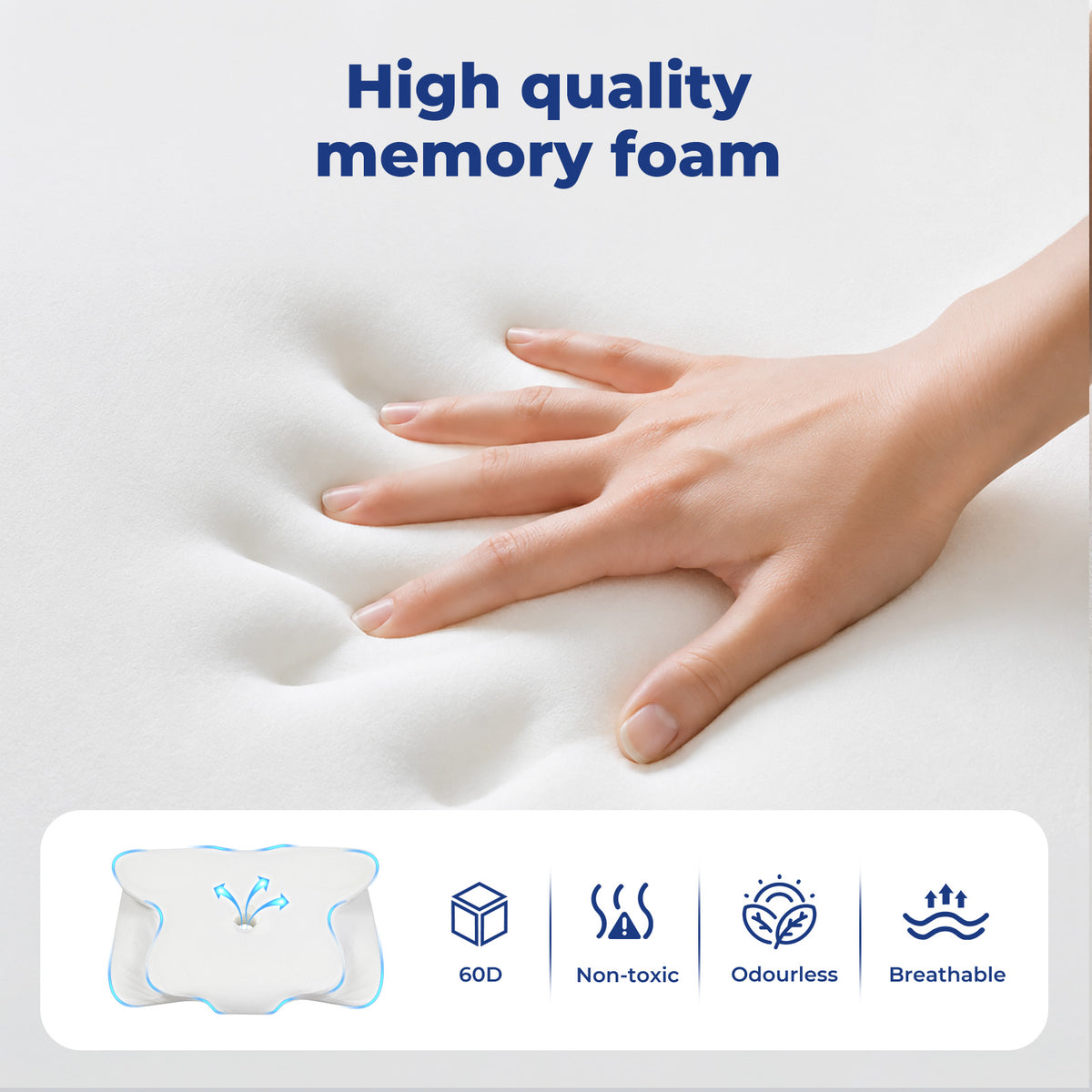 Lavio Contour Orthopedic Pillow Memory Foam Ergonomic Cervical Neck Pain Relief