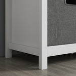 Shoe Bench With Cushioned Seat Fabric Drawers For Entryway