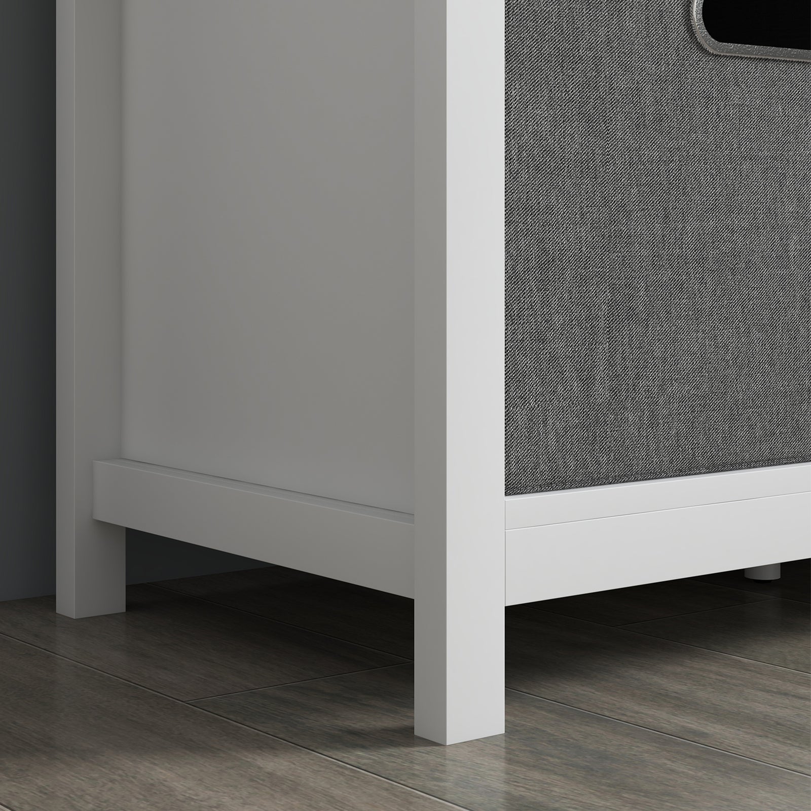 Shoe Bench With Cushioned Seat Fabric Drawers For Entryway