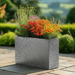 Long Zinc Galvanised Tall Trough Planter | 90cm x 30cm x 60cm | Silver Black