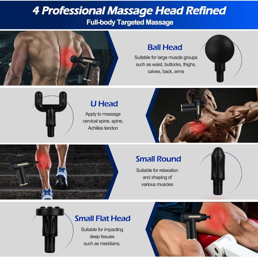 Dyzi Mini Massage Gun Deep Tissue Portable 6 Speeds Handheld Muscle Massager