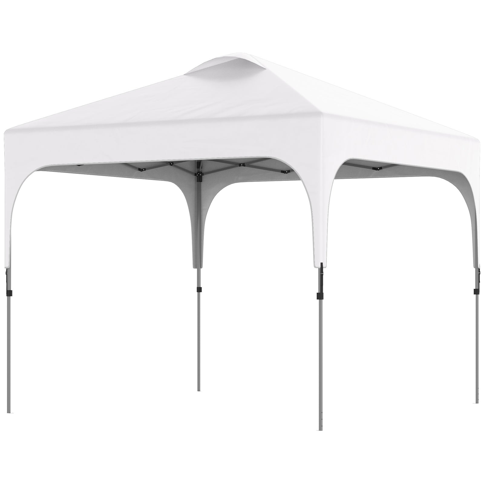 Pop Up Gazebo Foldable With Wheeled, Bag And 4 Weight Bags | White
