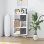 Freestanding 4 Cube Storage Cabinet With 2 Drawers