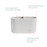 Recycled Large Bathroom Caddy  - Six compartments -  Easy to clear removable parts - Made in the UK | Stone