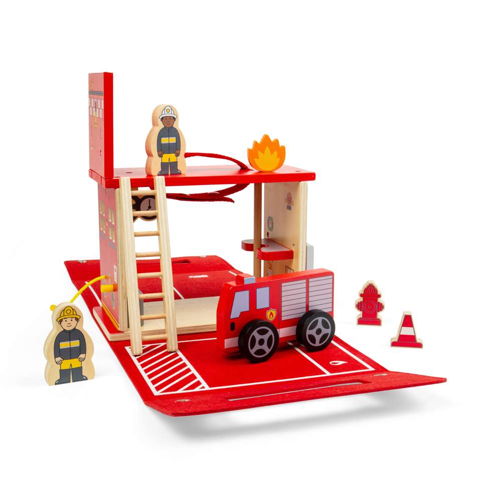 Bigjigs Toys Fire Station On The Go