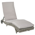 Outdoor Reclining Lounge Chair W/ Wheels - Grey