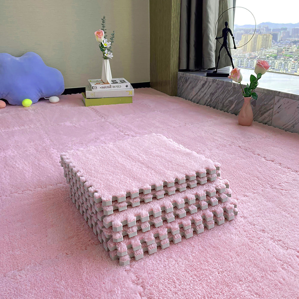 12pcs Interlocking Foam Play Mats For Kids – Soft, 30cm X 30cm Puzzle Floor Tiles | Pink