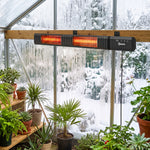 3000 W Electric Infrared Patio Heater Wall Mounted, Black