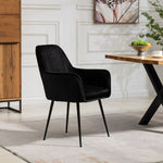 Set Of 2 Carrara Velvet Dining Chairs | Black