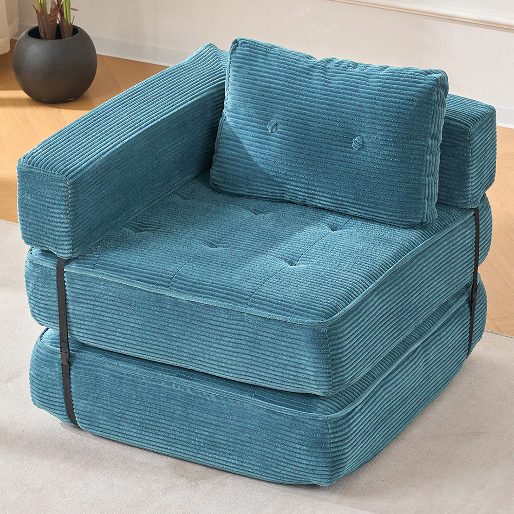 Folding Sofa Bed With Pillow | Blue