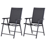 Garden Armchairs Patio Folding Modern Furniture | Set of 2 | Black