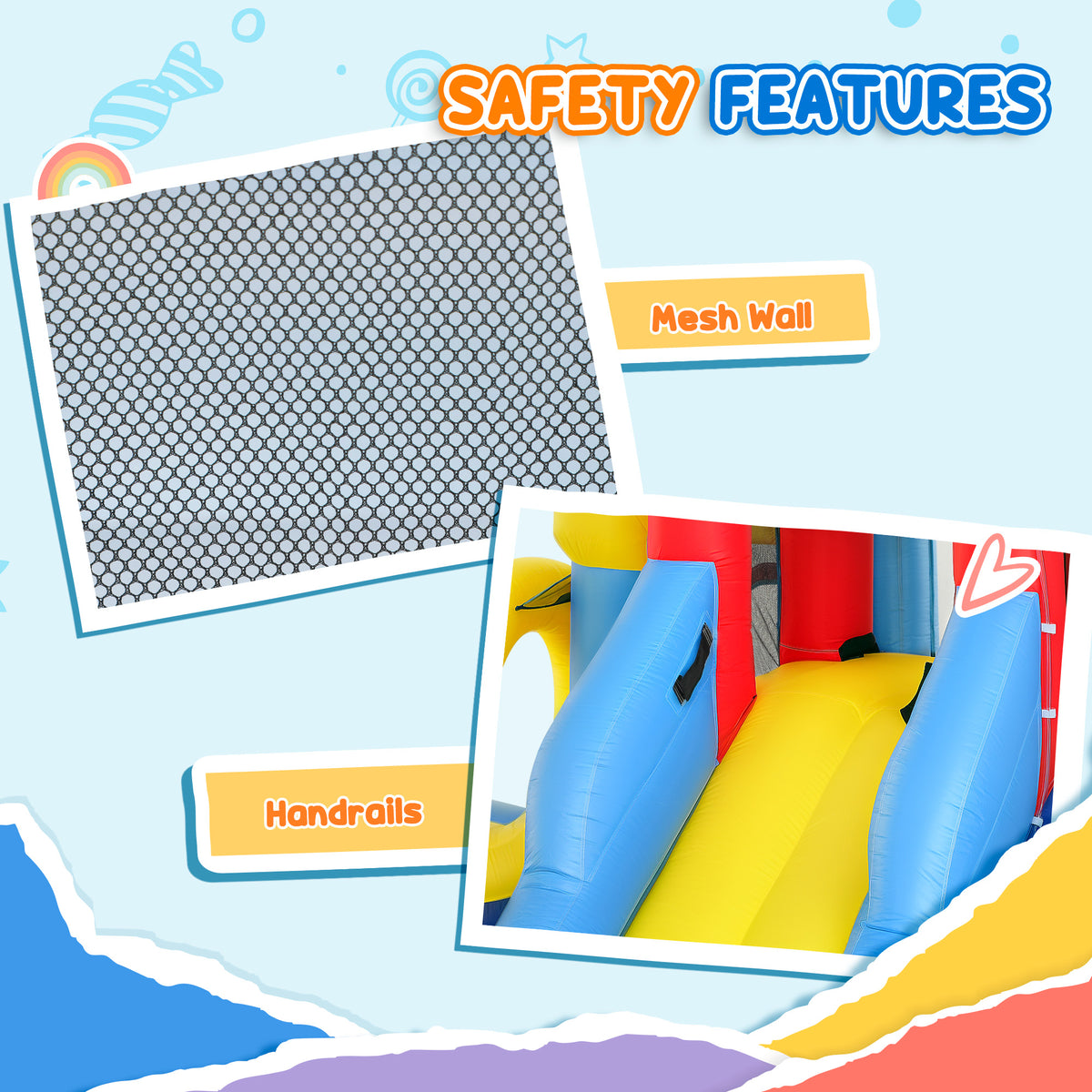 AIYAPLAY Inflatable Bouncy Castle, Water Bounce House 6 In 1 With Blower