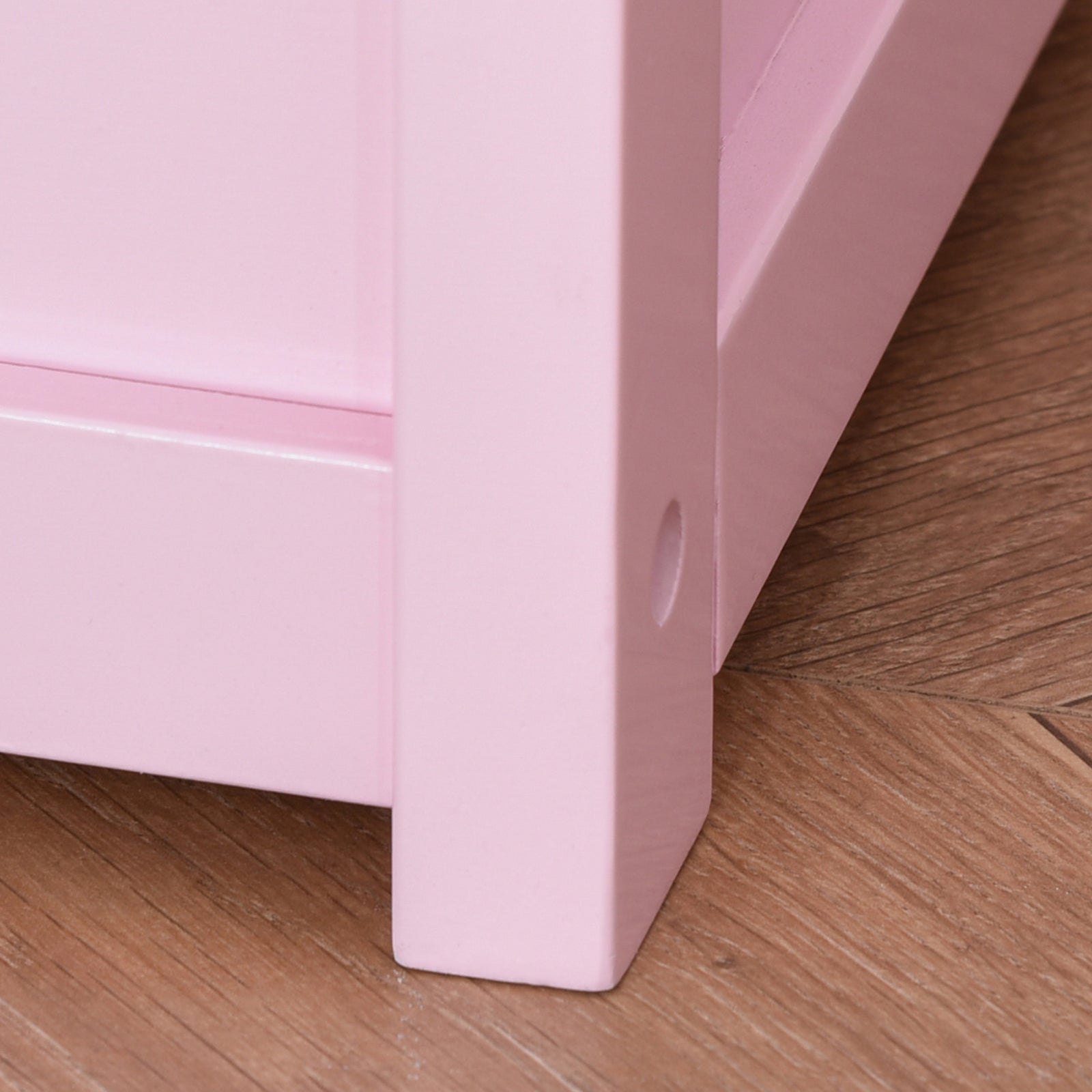2 In 1 Wooden Toy Box, Seat Bench Storage Chest W/ Pneumatic Rod | Pink
