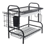 Black Steel Dish Drying Rack 2-tier