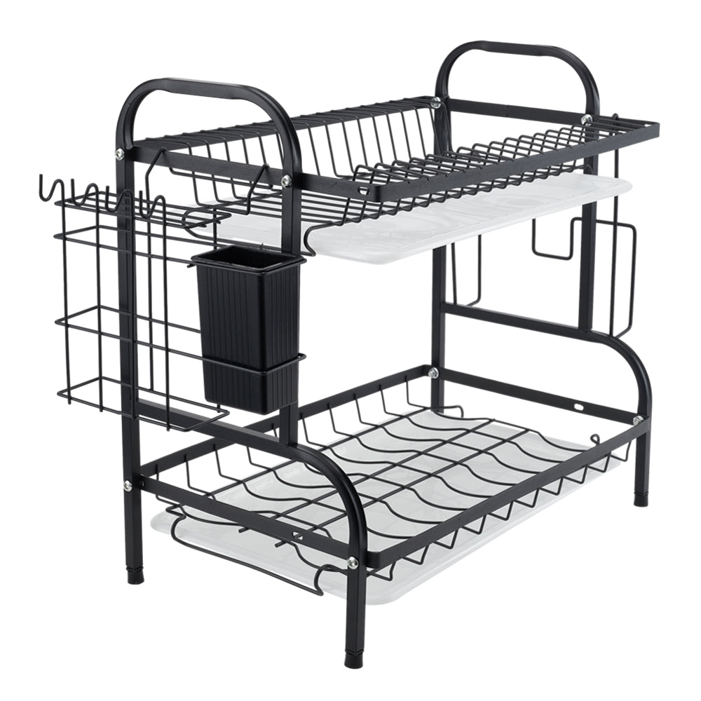 Black Steel Dish Drying Rack 2-tier