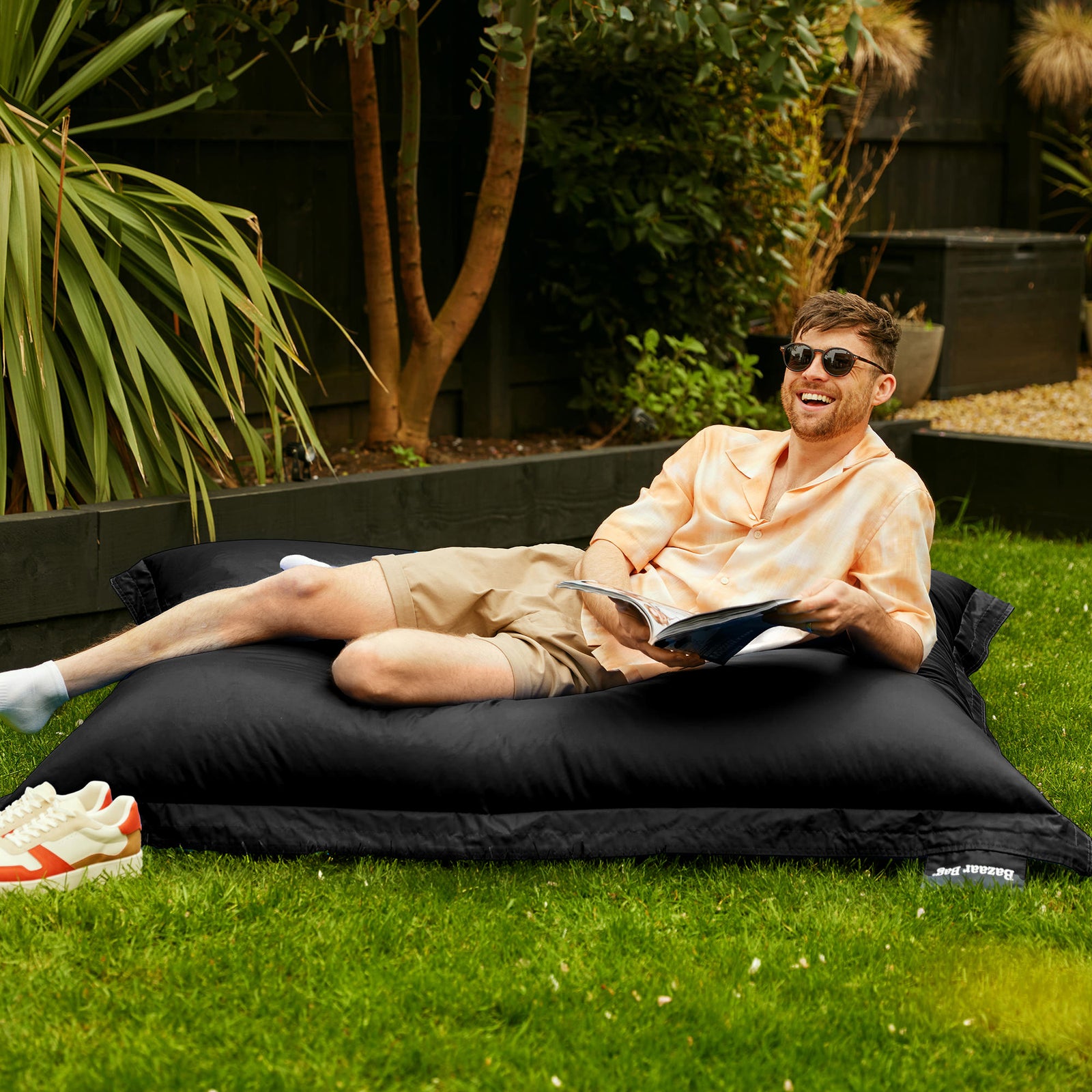 Giant Indoor Outdoor Bean Bag Lounger | Black