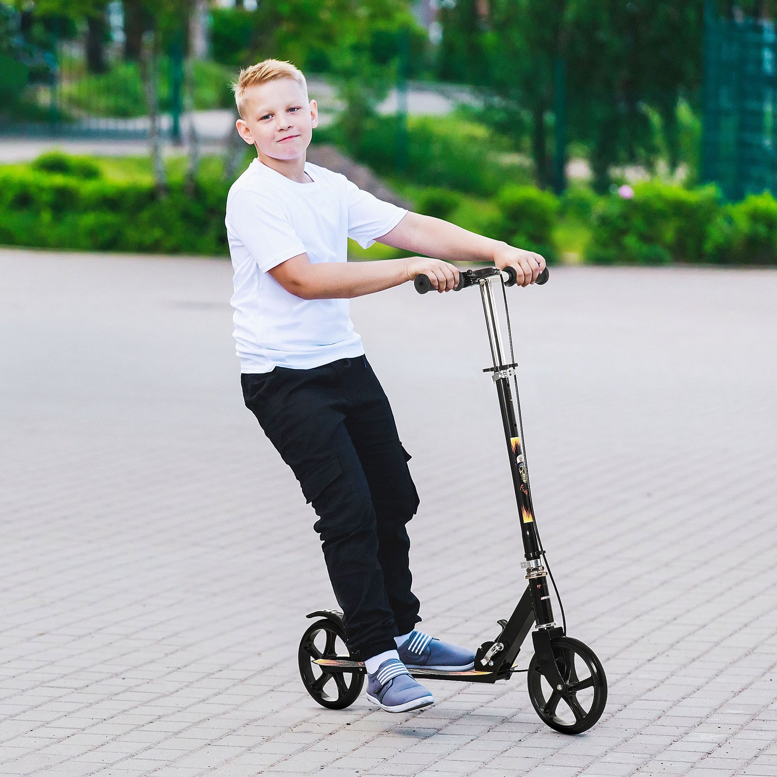 Foldable Kick Scooter For Kids W/ Adjustable Height, Break, Big Wheels