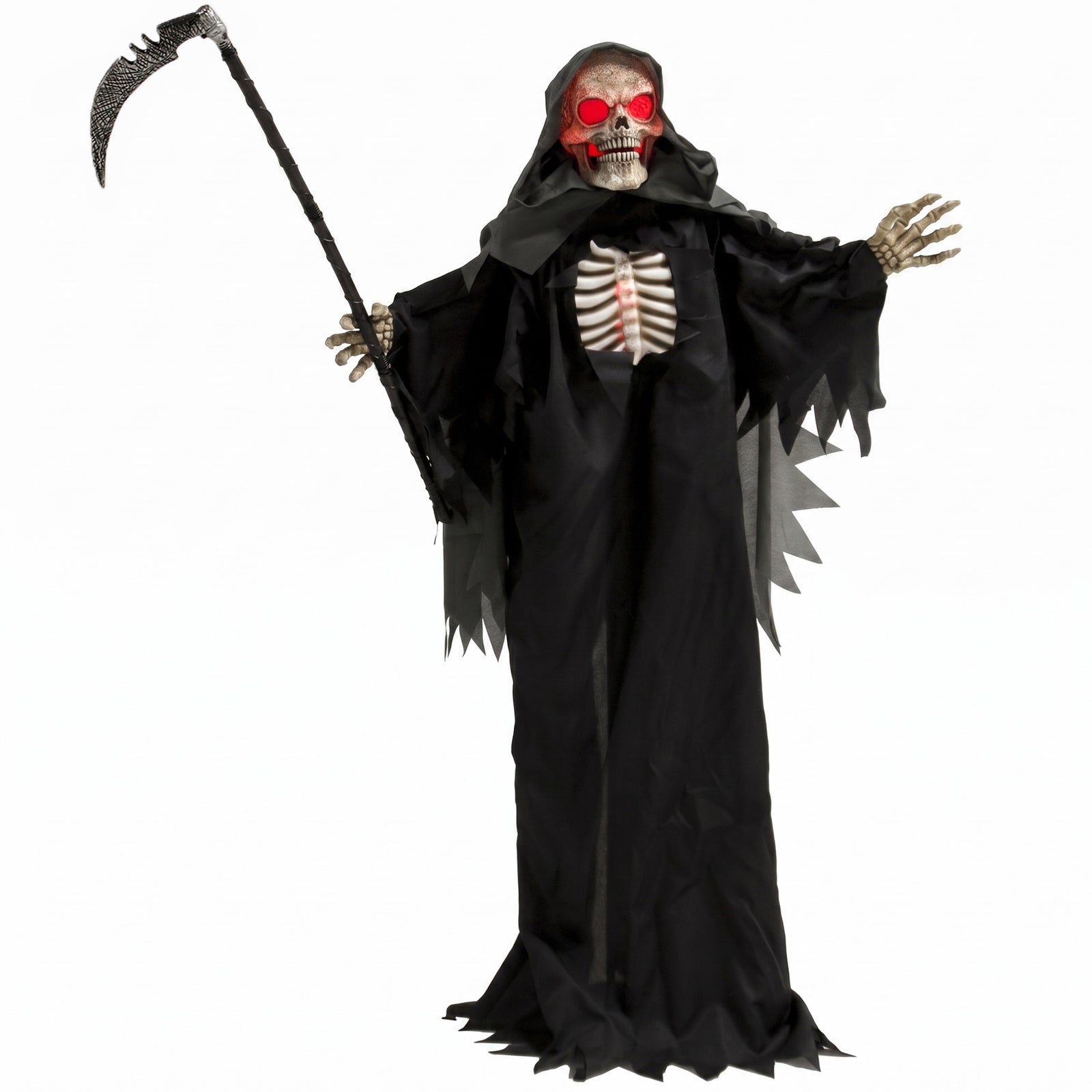 HOMCOM 67"/170cm Life Size Animated Grim Reaper Halloween Decoration