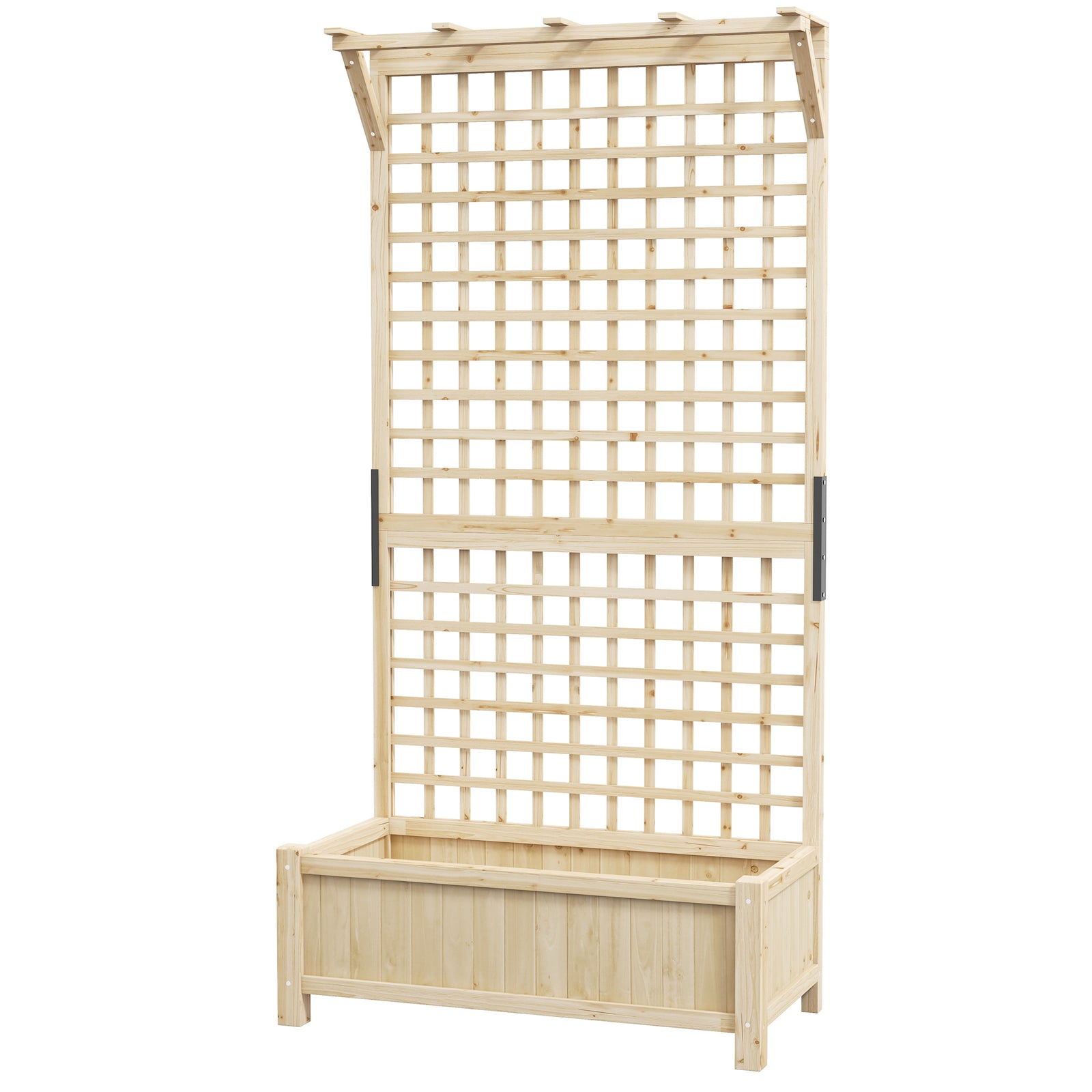 Wooden Trellis Planter With Drain Holes | Yellow