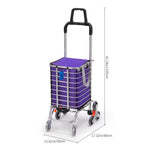 8 Wheels Foldable Shopping Trolley 2-in-1 Mobility Bag Push Cart Stair Handtrack