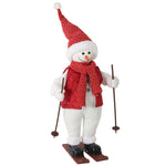 HOMCOM 2ft Christmas Singing Skiing Santa Claus With Ski Board And Poles