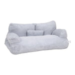 90cm W Plush Pet Sofa Bed – Crystal Fleece With Pearl Cotton Filling, Non-slip, Removable & Washable Cover | Grey