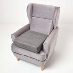 Faux Suede Orthopaedic Foam Armchair Booster Cushion | 50cm x 50cm | Grey