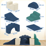 Kids Soft Play Set, 7 Piece Foam Climbing Blocks | Blue