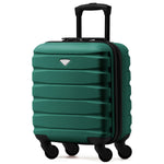 45x36x20cm Lightweight Underseat Cabin Carry On Suitcase - 100+ Airline Approved - Hard Shell Luggage - 4 Wheels | 45 x 36 x 20cm | Forest Green