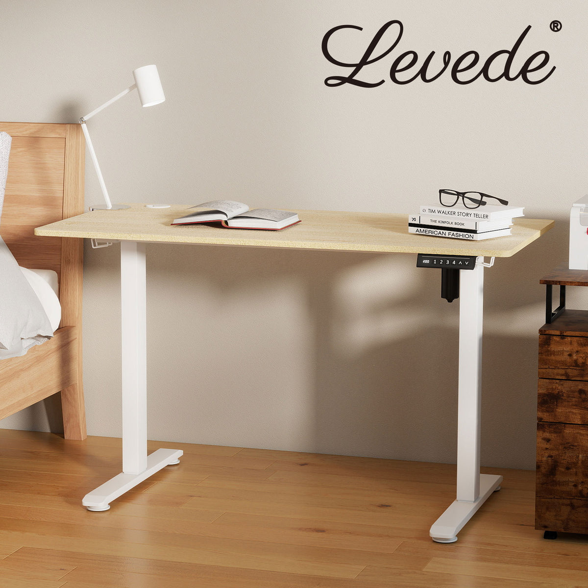 Electric Standing Desk Height Adjustable With Memory Control | Natural