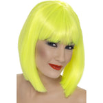 Glam Short Blunt Wig With Fringe | Neon Yellow