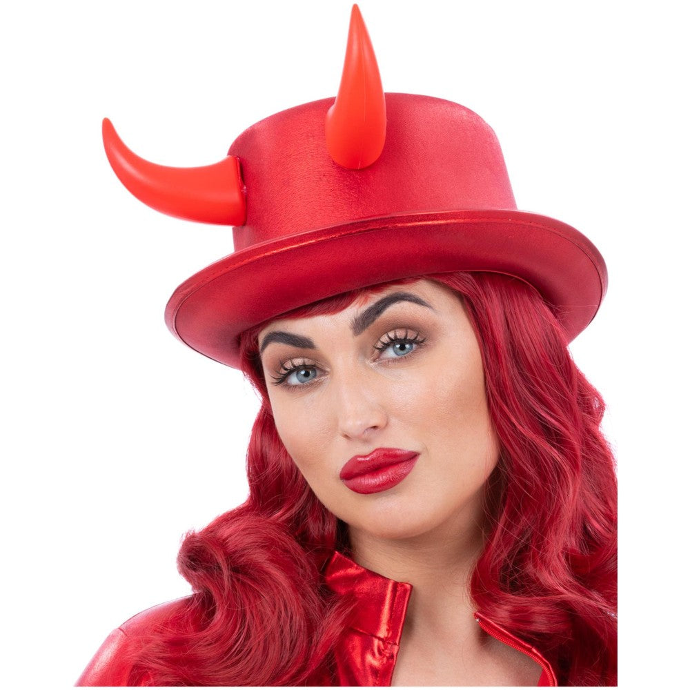 Deluxe Red Devil Metallic Top Hat