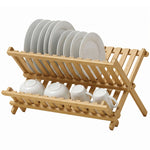HOMCOM 2-tier Kitchen Storage Unit With Slatted Draining Shelves, Natural