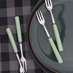 Dessert Pastry Fork Set Porelain Bar 18/8 Stainless Steel 4pc Cake Fork Set Turquoise | Turquoise