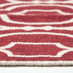 Riga 100% Cotton Printed Patterned Rug Hall Runner, 66 X 200 Cm | 200cm | Red