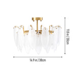 38cm Dia Frosted Glass Feather Lampshade Ceiling Light Modern Pendant Fixture