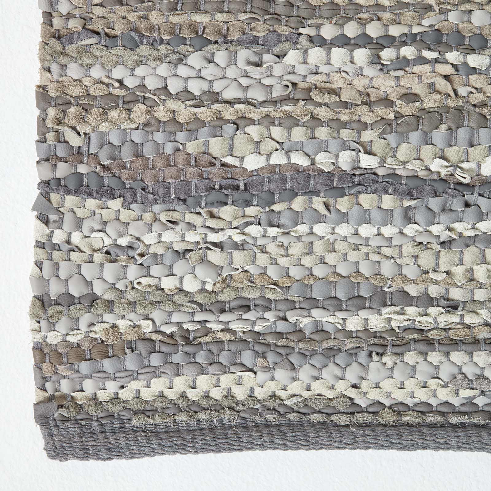 Denver Leather Woven Rug | 150cm x 240cm | Grey