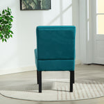 Valina Velvet Fabric Armless Accent Chair | Teal