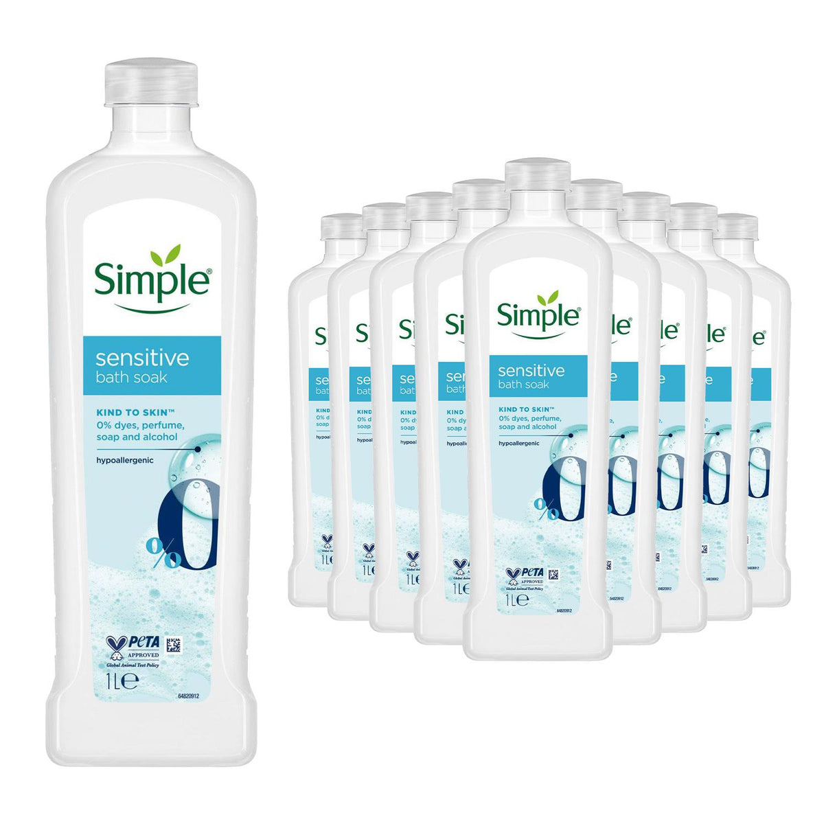 Sensitive Bath Soak Hypoallergenic 1l Multipack | Set of 24