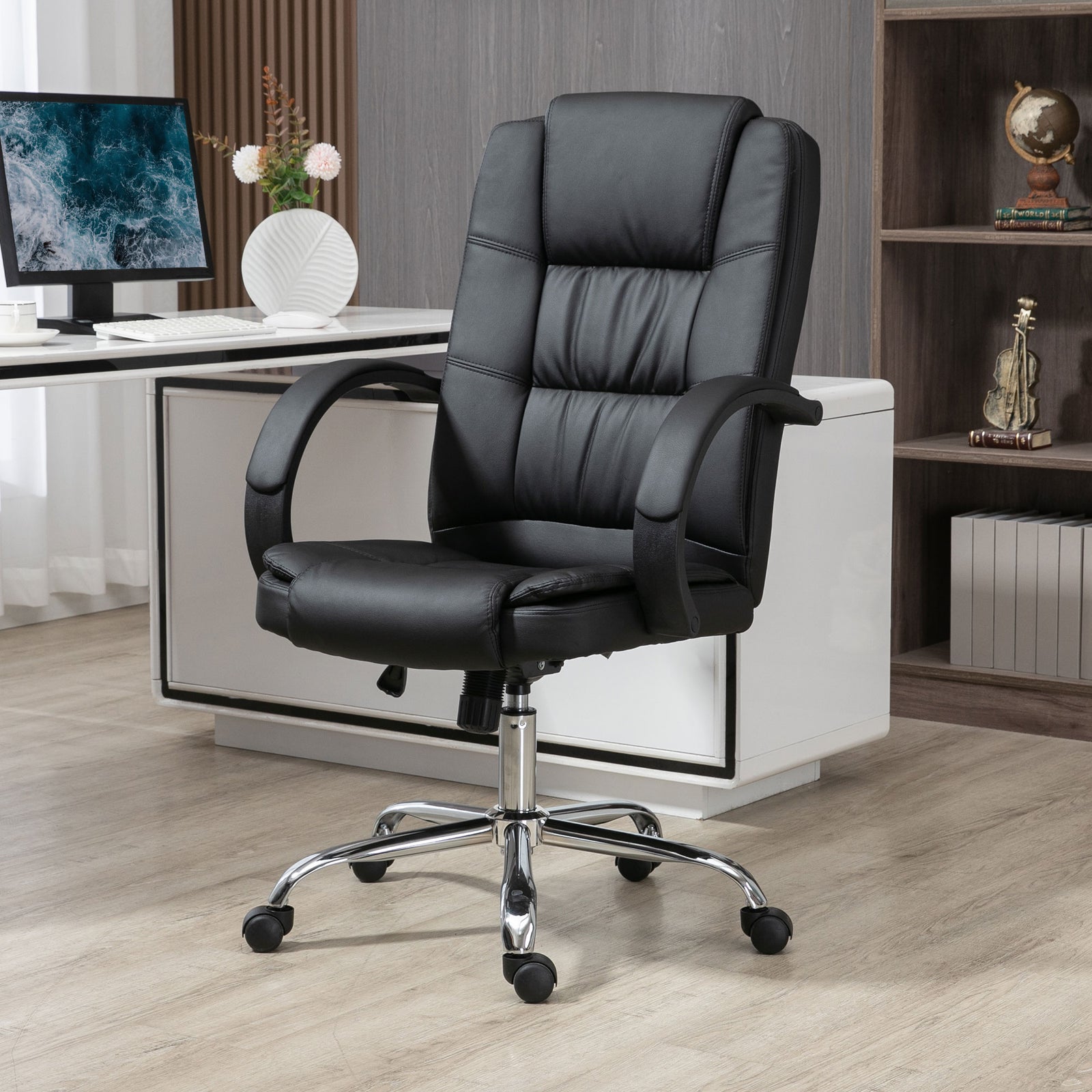 Pu Leather High Back Executive Chair | Black