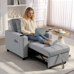 3-in-1 Sofa Bed, Convertible Sleeper Chair With Adjustable Backrest | Light Grey