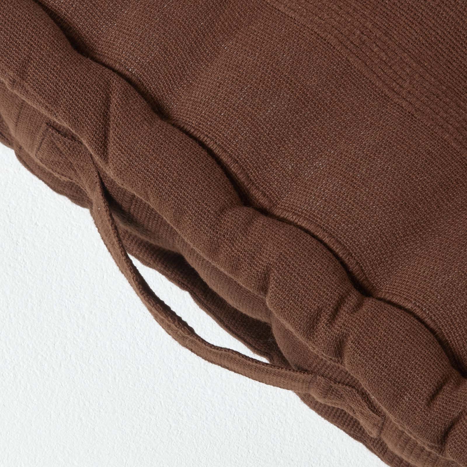 Rajput Ribbed Cotton Floor Cushion | 40cm x 40cm | Brown